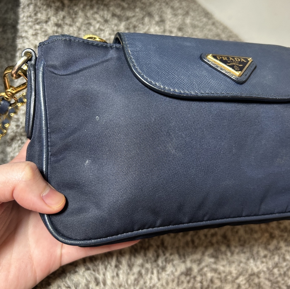 Prada Navy Blue Chain Crossbody Bag - Picture 4 of 15